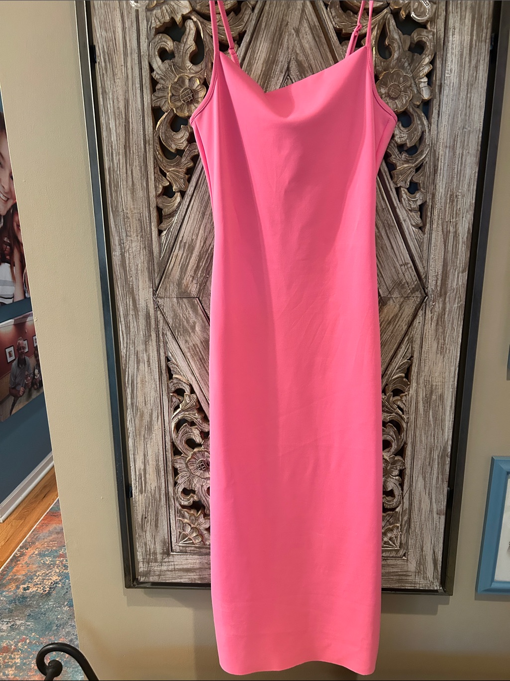 Good American Pink Slip Midi Dress